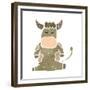 Retro Cartoon Cow-lineartestpilot-Framed Premium Giclee Print