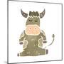 Retro Cartoon Cow-lineartestpilot-Mounted Premium Giclee Print