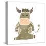 Retro Cartoon Cow-lineartestpilot-Stretched Canvas