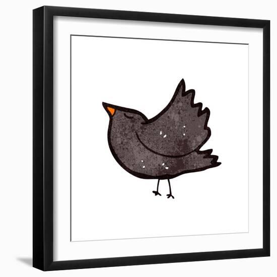 Retro Cartoon Crow-lineartestpilot-Framed Art Print