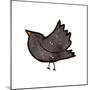 Retro Cartoon Crow-lineartestpilot-Mounted Art Print