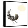 Retro Cartoon Crow-lineartestpilot-Framed Stretched Canvas