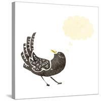 Retro Cartoon Crow-lineartestpilot-Stretched Canvas