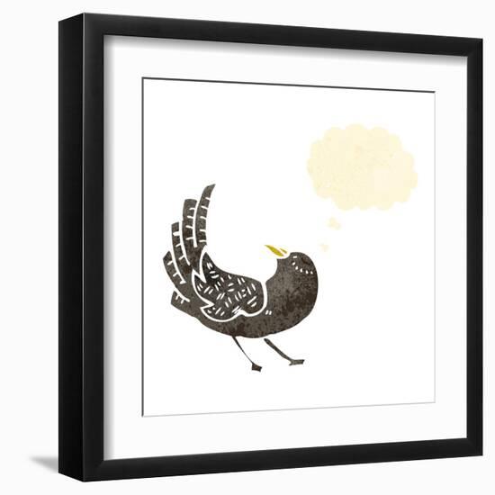 Retro Cartoon Crow-lineartestpilot-Framed Art Print