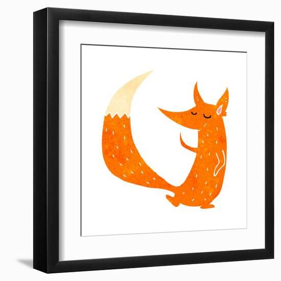 Retro Cartoon Cute Fox-lineartestpilot-Framed Art Print