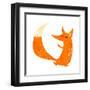 Retro Cartoon Cute Fox-lineartestpilot-Framed Art Print