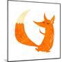 Retro Cartoon Cute Fox-lineartestpilot-Mounted Art Print