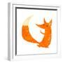 Retro Cartoon Cute Fox-lineartestpilot-Framed Art Print