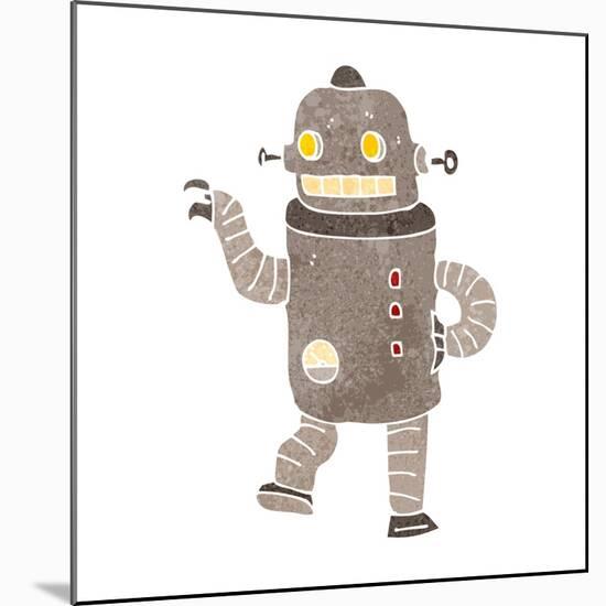 Retro Cartoon Dancing Robot-lineartestpilot-Mounted Premium Giclee Print