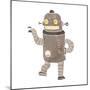 Retro Cartoon Dancing Robot-lineartestpilot-Mounted Premium Giclee Print
