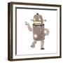 Retro Cartoon Dancing Robot-lineartestpilot-Framed Art Print