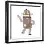 Retro Cartoon Dancing Robot-lineartestpilot-Framed Art Print