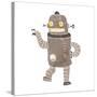 Retro Cartoon Dancing Robot-lineartestpilot-Stretched Canvas