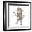 Retro Cartoon Dancing Robot-lineartestpilot-Framed Art Print