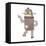 Retro Cartoon Dancing Robot-lineartestpilot-Framed Stretched Canvas