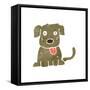 Retro Cartoon Dog-lineartestpilot-Framed Stretched Canvas