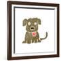 Retro Cartoon Dog-lineartestpilot-Framed Art Print