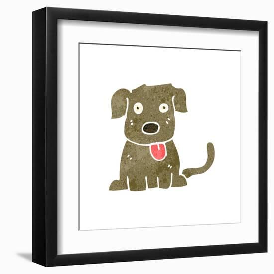 Retro Cartoon Dog-lineartestpilot-Framed Art Print