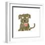 Retro Cartoon Dog-lineartestpilot-Framed Art Print