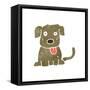 Retro Cartoon Dog-lineartestpilot-Framed Stretched Canvas