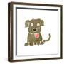 Retro Cartoon Dog-lineartestpilot-Framed Art Print