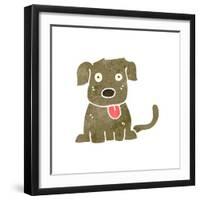 Retro Cartoon Dog-lineartestpilot-Framed Art Print