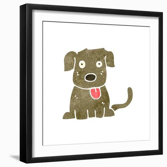 Retro Cartoon Dog-lineartestpilot-Framed Art Print