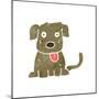 Retro Cartoon Dog-lineartestpilot-Mounted Art Print