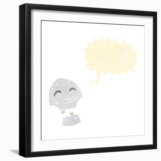 Retro Cartoon Graffiti Style Skull with Speech Bubble-lineartestpilot-Framed Photographic Print