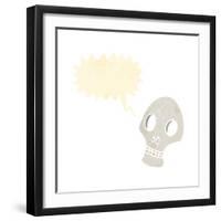 Retro Cartoon Graffiti Style Skull with Speech Bubble-lineartestpilot-Framed Photographic Print