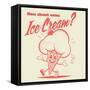Retro Cartoon Illustration of a Happy Ice Cream Cone-shock77-Framed Stretched Canvas