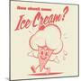 Retro Cartoon Illustration of a Happy Ice Cream Cone-shock77-Mounted Photographic Print