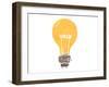 Retro Cartoon Light Bulb Symbol-lineartestpilot-Framed Art Print