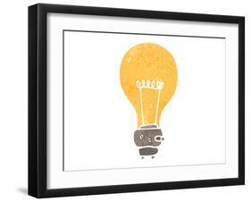 Retro Cartoon Light Bulb Symbol-lineartestpilot-Framed Art Print