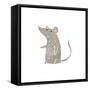 Retro Cartoon Little Mouse-lineartestpilot-Framed Stretched Canvas