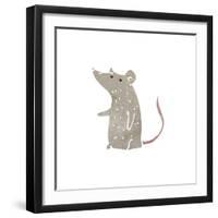 Retro Cartoon Little Mouse-lineartestpilot-Framed Art Print