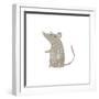 Retro Cartoon Little Mouse-lineartestpilot-Framed Art Print