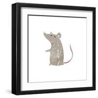 Retro Cartoon Little Mouse-lineartestpilot-Framed Art Print