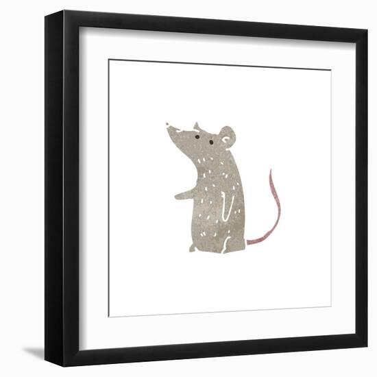 Retro Cartoon Little Mouse-lineartestpilot-Framed Art Print