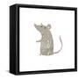 Retro Cartoon Little Mouse-lineartestpilot-Framed Stretched Canvas