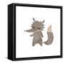 Retro Cartoon Little Wolf-lineartestpilot-Framed Stretched Canvas
