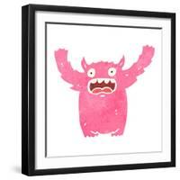Retro Cartoon Monster-lineartestpilot-Framed Art Print