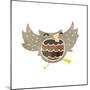 Retro Cartoon Owl-lineartestpilot-Mounted Art Print