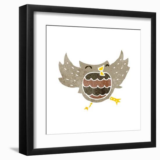 Retro Cartoon Owl-lineartestpilot-Framed Art Print