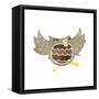 Retro Cartoon Owl-lineartestpilot-Framed Stretched Canvas