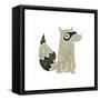 Retro Cartoon Raccoon-lineartestpilot-Framed Stretched Canvas