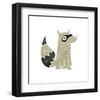 Retro Cartoon Raccoon-lineartestpilot-Framed Art Print