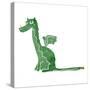 Retro Cartoon Sitting Dragon-lineartestpilot-Stretched Canvas