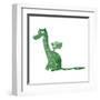 Retro Cartoon Sitting Dragon-lineartestpilot-Framed Art Print