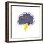 Retro Cartoon Storm Cloud-lineartestpilot-Framed Art Print